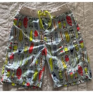 Gap Kids Boys Swim Trunks Blue Skateboard Surfboard Print Board Shorts Size L